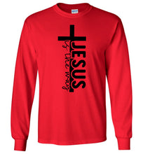 Load image into Gallery viewer, Jesus Is The Way Christian Quote Long Sleeve T-Shirt red