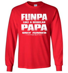 Funpa Funny Papa Shirts Long Sleeve red