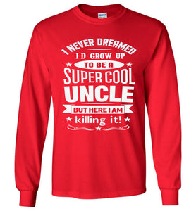 Super Cool Uncle LS T-Shirt | Uncle Shirts red