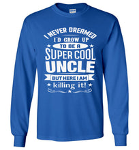 Load image into Gallery viewer, Super Cool Uncle LS T-Shirt | Uncle Shirts royal