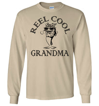 Load image into Gallery viewer, Reel Cool Grandma Long Sleeve Fishing Grandma T Shirt sand