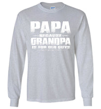 Load image into Gallery viewer, Papa Because Grandpa Is For Old Guys Funny Papa Shirts sports gray