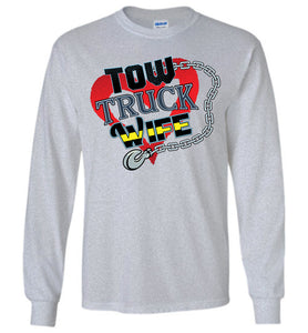 Tow Truck Wife Long Sleeve T-Shirt sports gray