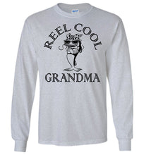 Load image into Gallery viewer, Reel Cool Grandma Long Sleeve Fishing Grandma T Shirt gray