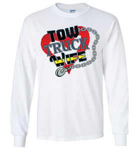 Tow Truck Wife Long Sleeve T-Shirt white
