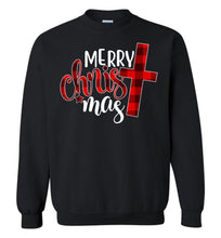 Load image into Gallery viewer, Merry Christ Mas Christian Christmas Crewneck Sweatshirt black