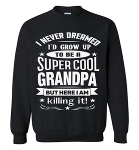 I Never Dreamed I'd Grow Up To Be A Super Cool Grandpa Sweatshirts black