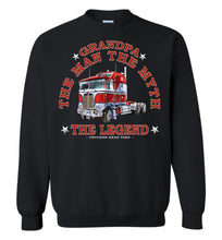 Load image into Gallery viewer, Grandpa The Man The Myth The Legend Trucker Sweatshirt black