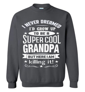 I Never Dreamed I'd Grow Up To Be A Super Cool Grandpa Sweatshirts charcoal