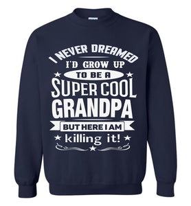 I Never Dreamed I'd Grow Up To Be A Super Cool Grandpa Sweatshirts navy
