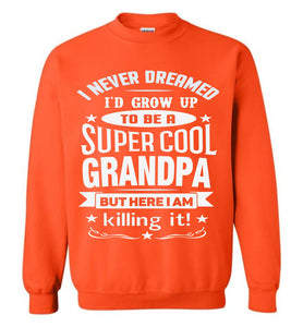 I Never Dreamed I'd Grow Up To Be A Super Cool Grandpa Sweatshirts orange