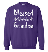 Load image into Gallery viewer, Blessed To Be Called Grandma Sweatshirts purple