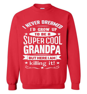 I Never Dreamed I'd Grow Up To Be A Super Cool Grandpa Sweatshirts red