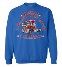 Load image into Gallery viewer, Grandpa The Man The Myth The Legend Trucker Sweatshirt royal