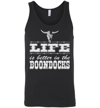 Load image into Gallery viewer, Life Is Better In The Boondocks Country Tank Tops unisex black