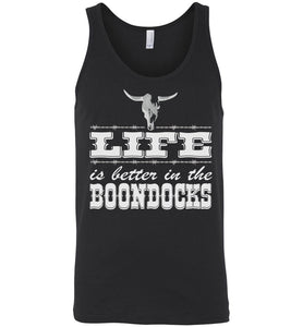 Life Is Better In The Boondocks Country Tank Tops unisex black