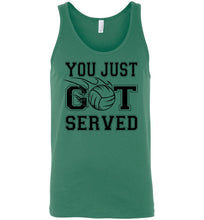 Load image into Gallery viewer, You Just Got Served Volleyball Tank Top unisex kelly green