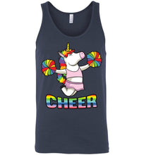 Load image into Gallery viewer, Unicorn Cheer Tank Tops Unisex Tank Navy