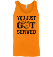 Load image into Gallery viewer, You Just Got Served Volleyball Tank Top unisex orange 