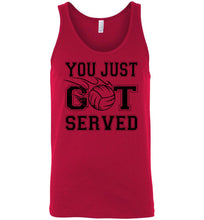 Load image into Gallery viewer, You Just Got Served Volleyball Tank Top unisex red