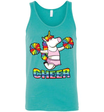 Load image into Gallery viewer, Unicorn Cheer Tank Tops Unisex Tank Teal
