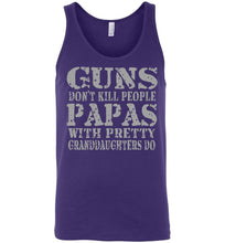 Load image into Gallery viewer, Guns Don&#39;t Kill People Papas With Pretty Granddaughters Do Funny Papa Tank purple