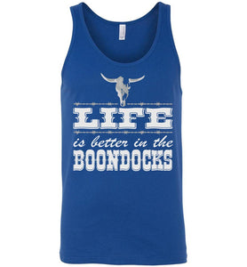Life Is Better In The Boondocks Country Tank Tops unisex royal