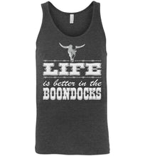 Load image into Gallery viewer, Life Is Better In The Boondocks Country Tank Tops unisex gray