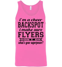 Load image into Gallery viewer, I&#39;m A Cheer Backspot Funny Cheer Backspot Tank Top unisex neon pink