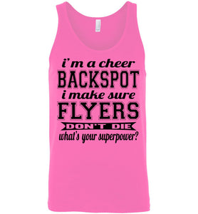 I'm A Cheer Backspot Funny Cheer Backspot Tank Top unisex neon pink