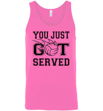 Load image into Gallery viewer, You Just Got Served Volleyball Tank Top unisex pink