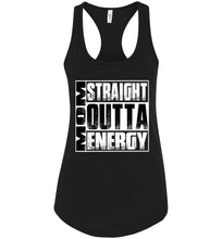 Load image into Gallery viewer, Straight Outta Energy Funny Mom Tank Tops black raceback