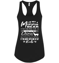 Load image into Gallery viewer, Momma Llama Shirt | Funny Mom Tanks | Momma Bear Tank Top racerback black