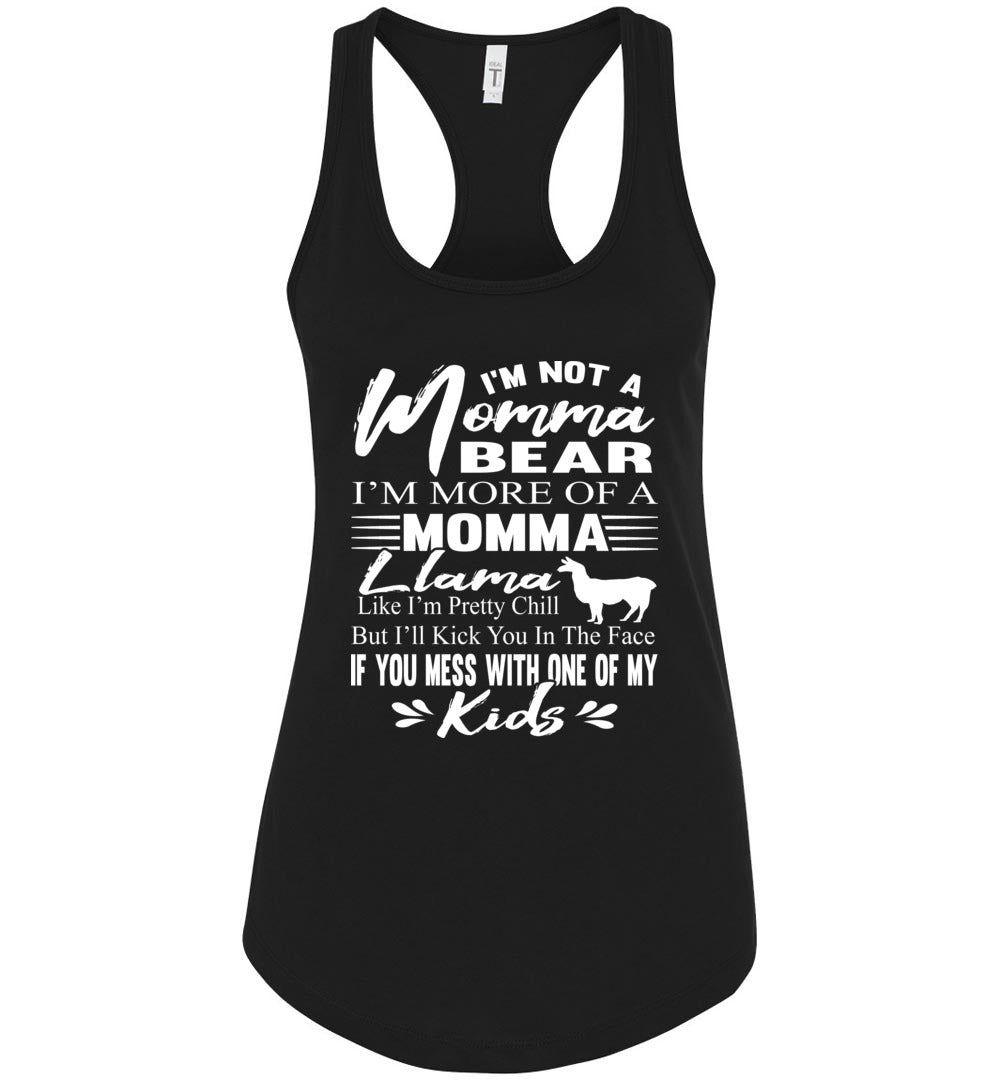 Momma Llama Shirt | Funny Mom Tanks | Momma Bear Tank Top racerback black