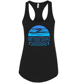 Swim Mom Female Swimmer Swim Mom Tank Top racerback black