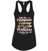 Load image into Gallery viewer, This Princess Rolls On 18 Lady Trucker Tank Top black