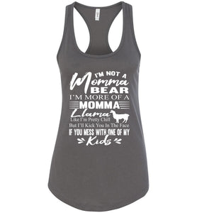 Momma Llama Shirt | Funny Mom Tanks | Momma Bear Tank Top racerback gray
