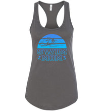 Load image into Gallery viewer, Swim Mom Male Swimmer Swim Mom Tank Top racerback  charcoal