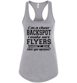 I'm A Cheer Backspot Funny Cheer Backspot Tank Top Ladies Racerback Tank heather gray