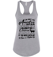 Load image into Gallery viewer, Auntie Llama Shirt | Auntie Bear Shirt | Funny Aunt Tank Tops racerback heather gray