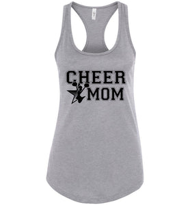 Cheer Mom Tank Tops | Custom Cheer Mom Shirts racer gray