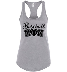 Baseball Mom Tank Top racerback gray