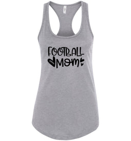Cute Football Mom Racerback Tank Tops grey