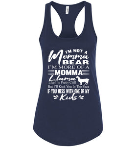 Momma Llama Shirt | Funny Mom Tanks | Momma Bear Tank Top racerback navy