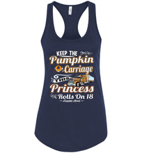 Load image into Gallery viewer, This Princess Rolls On 18 Lady Trucker Tank Top navy