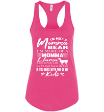 Load image into Gallery viewer, Momma Llama Shirt | Funny Mom Tanks | Momma Bear Tank Top racerback pink