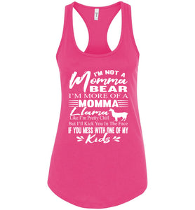 Momma Llama Shirt | Funny Mom Tanks | Momma Bear Tank Top racerback pink