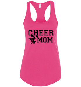 Cheer Mom Tank Tops | Custom Cheer Mom Shirts racer pink