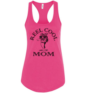 Reel Cool Mom Fishing Tank Top pink
