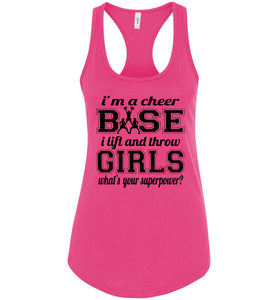 I'm A Cheer Base Funny Cheer Base Tank Top Ladies Racerback Tank pink